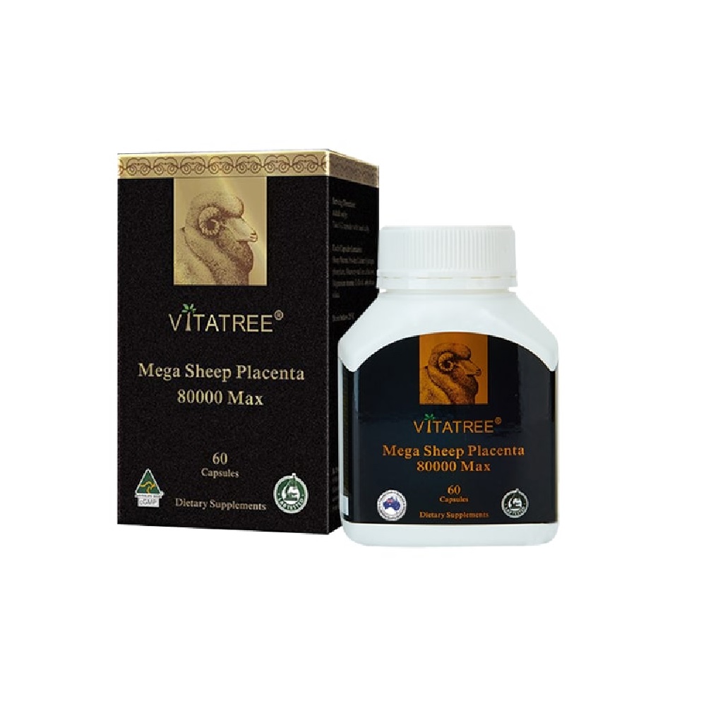 Viên Uống Nhau Thai Cừu Vitatree Mega Sheep Placenta 80000Max - Hộp 60 Viên