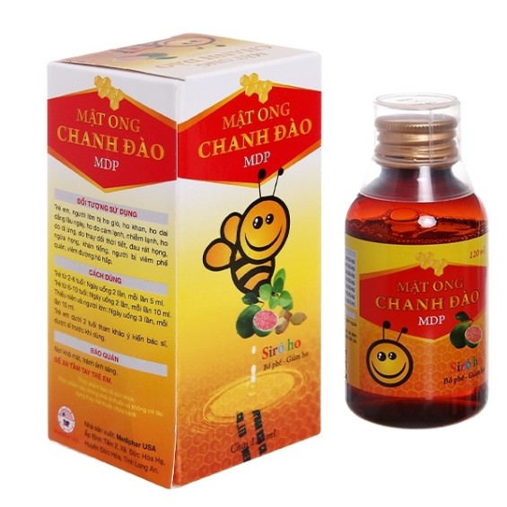 Siro Mật Ong Chanh Đào Mediphar Trừ Ho Bổ Phế Chai 120ml